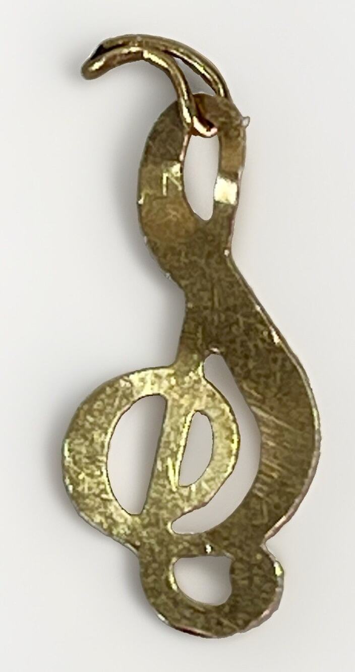 VTG 14k Yellow Gold Music Note Cute Charm Pendant